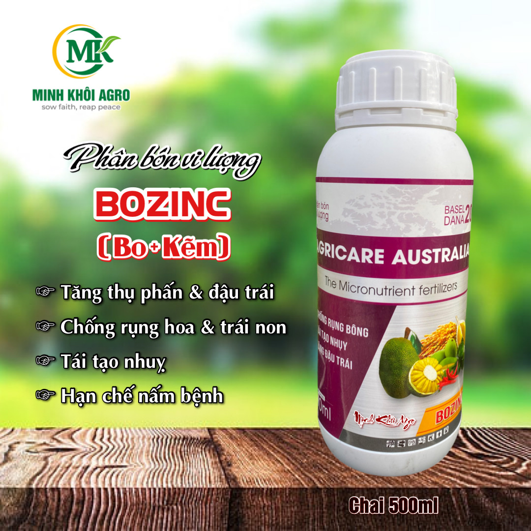 Phân bón lá Agricare BOZINC - Chai 500ml (Bo+Kẽm)
